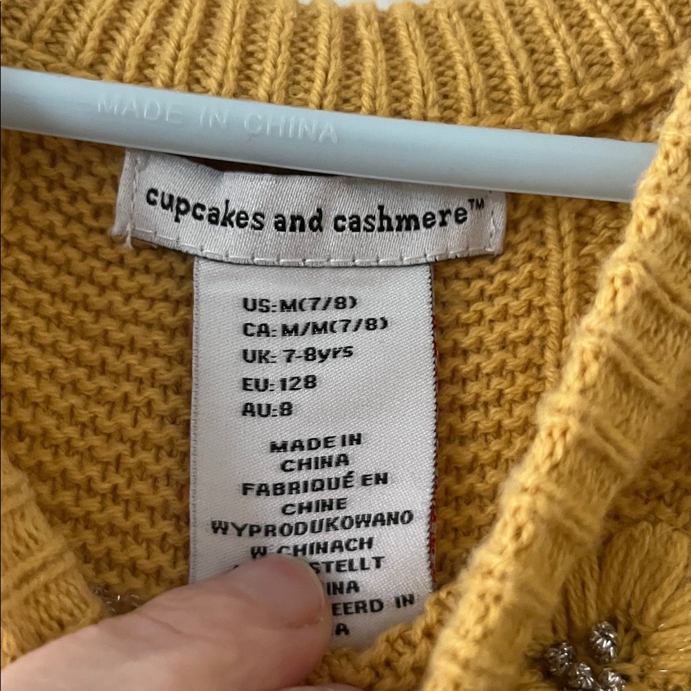 Mustard yellow girls sweater dress - Picture 3 of 4